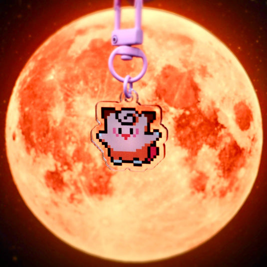 Clefairy - Pixel Pokemon Keychain - Calamori Designs