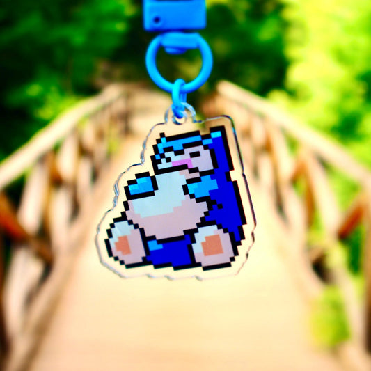Snorlax - Pixel Pokemon Keychain - Calamori Designs