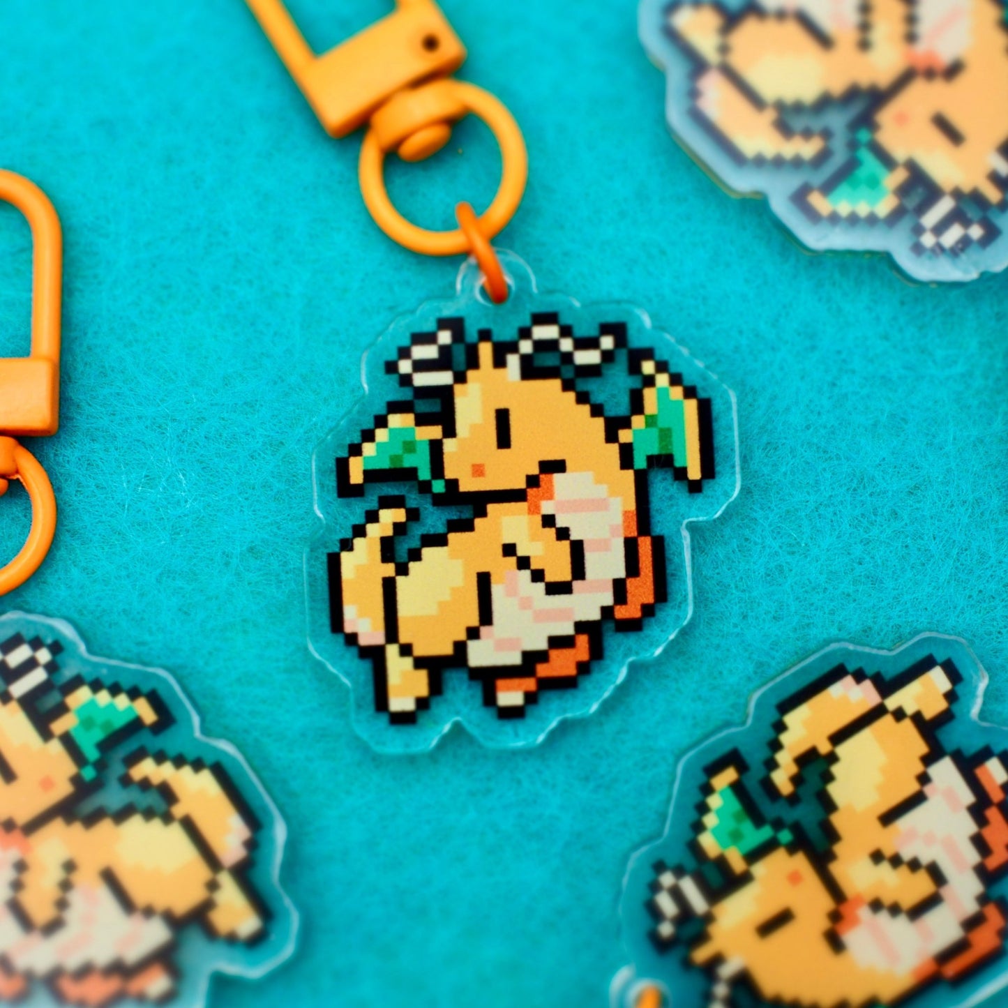 Dragonite - Pixel Pokemon Keychain - Calamori Designs