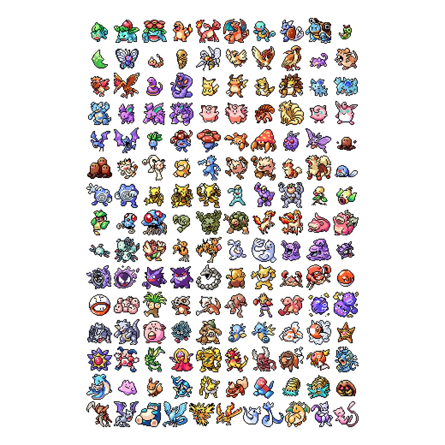 Pixel Pokemon Mystery Mini Sticker Pack (Gen 1) - Calamori Designs