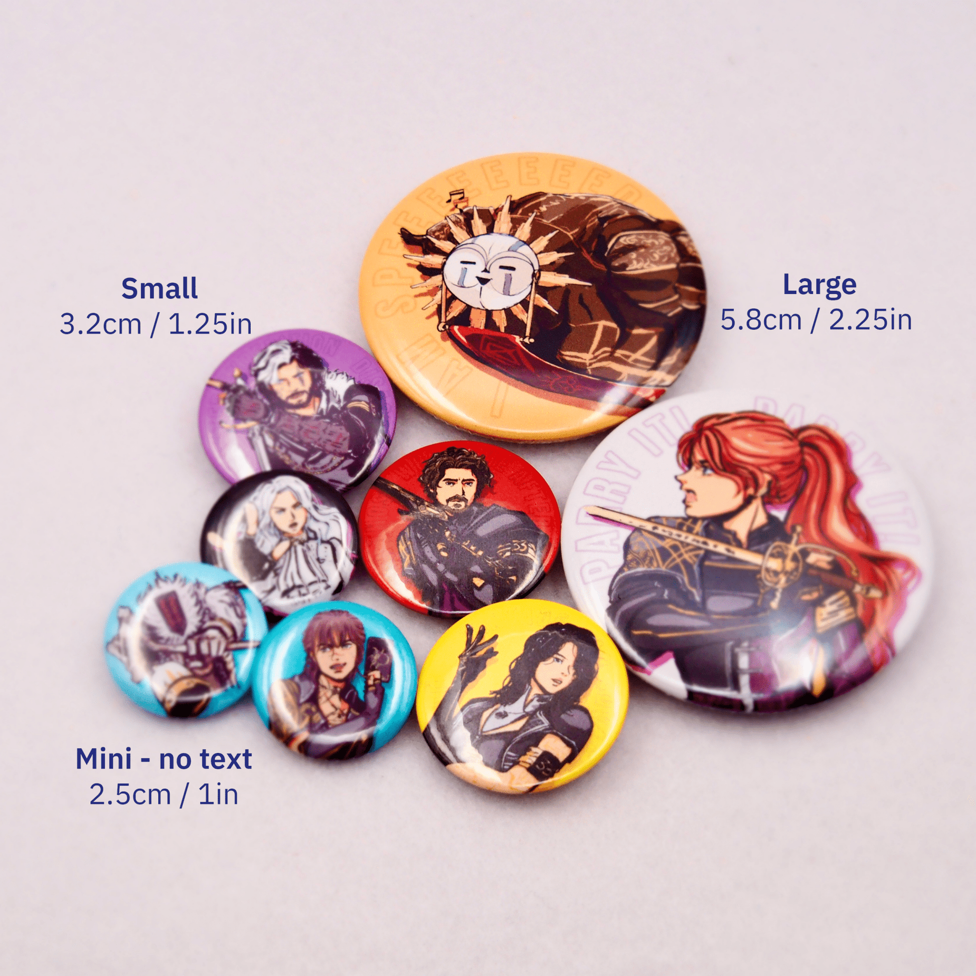 Clair Obscur: Expedition 33 Party Button Pins (3 sizes) - Calamori Designs