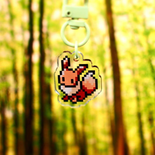 Eevee - Pixel Pokemon Keychain - Calamori Designs