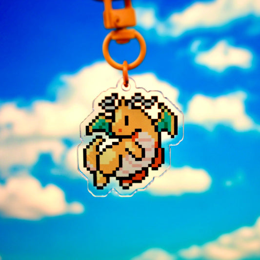 Dragonite - Pixel Pokemon Keychain - Calamori Designs