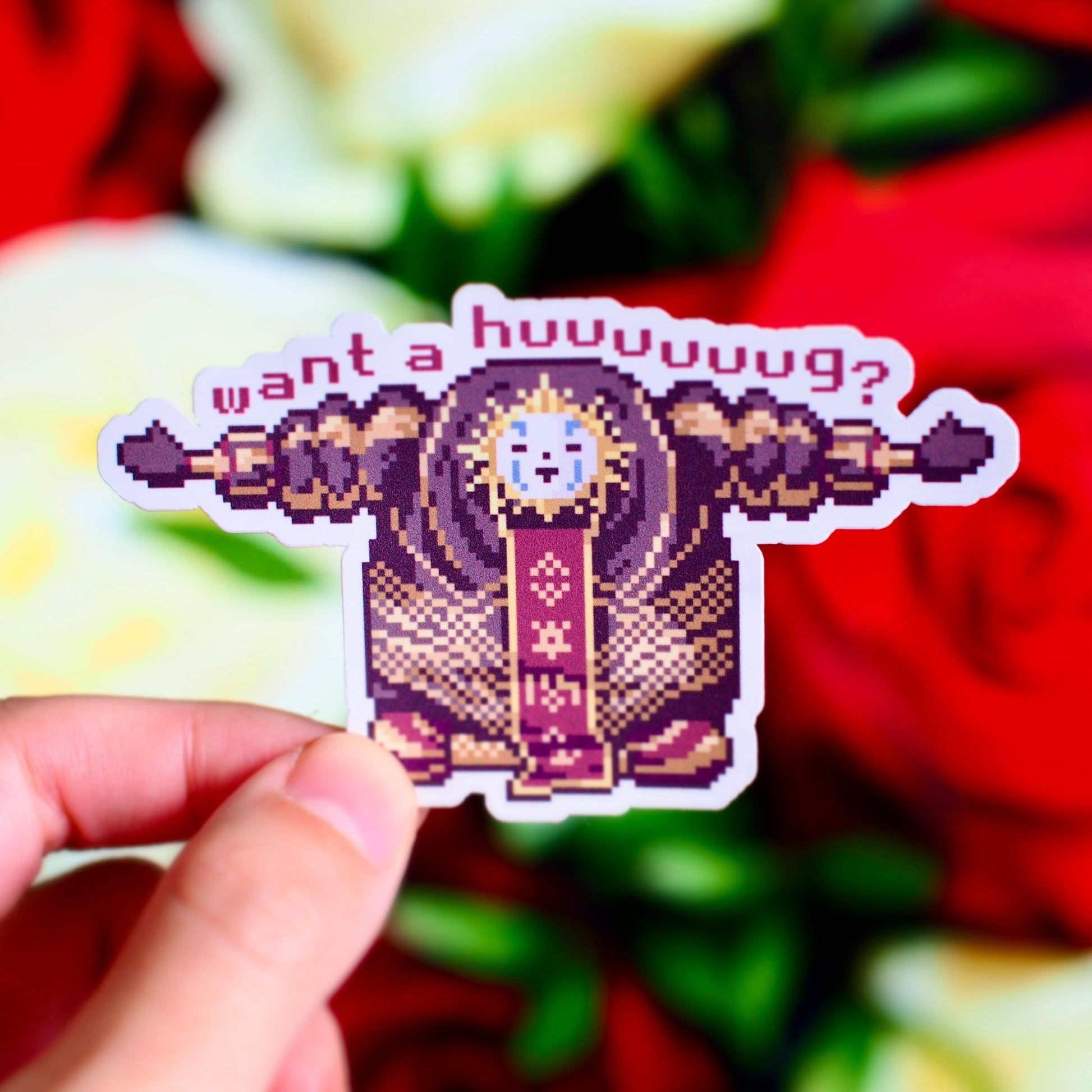 Want a huuuuuug? Esquie Sticker - Calamori Designs