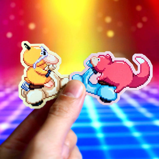 Psyduck & Slowpoke Scooter Gang Stickers - Calamori Designs
