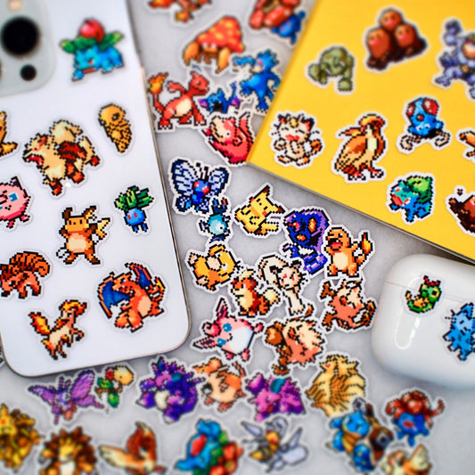 #1-80 Pixel Pokemon Mini Stickers - Calamori Designs
