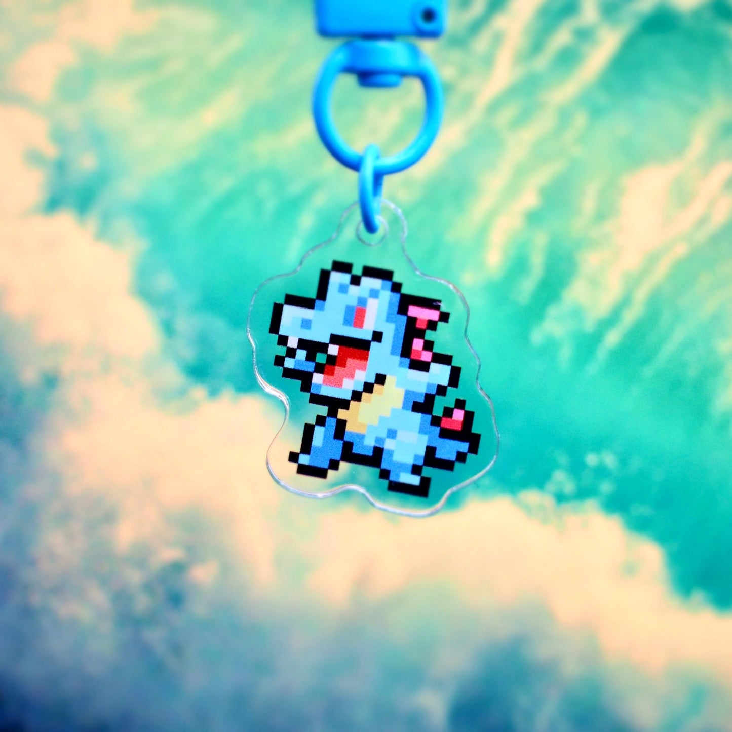 Totodile - Pixel Pokemon Keychain - Calamori Designs