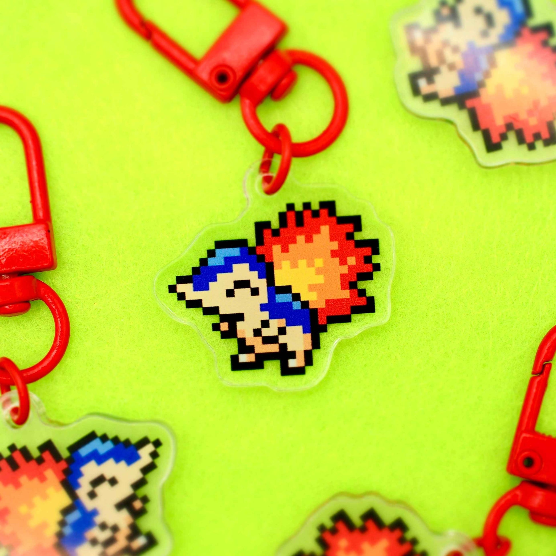 Cyndaquil - Pixel Pokemon Keychain - Calamori Designs