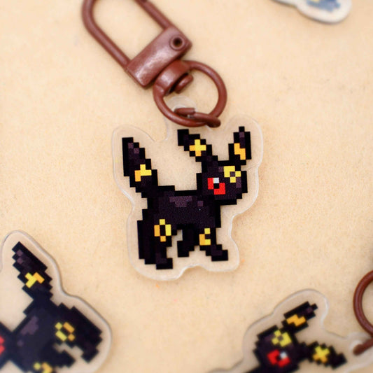 Umbreon - Pixel Pokemon Keychain - Calamori Designs