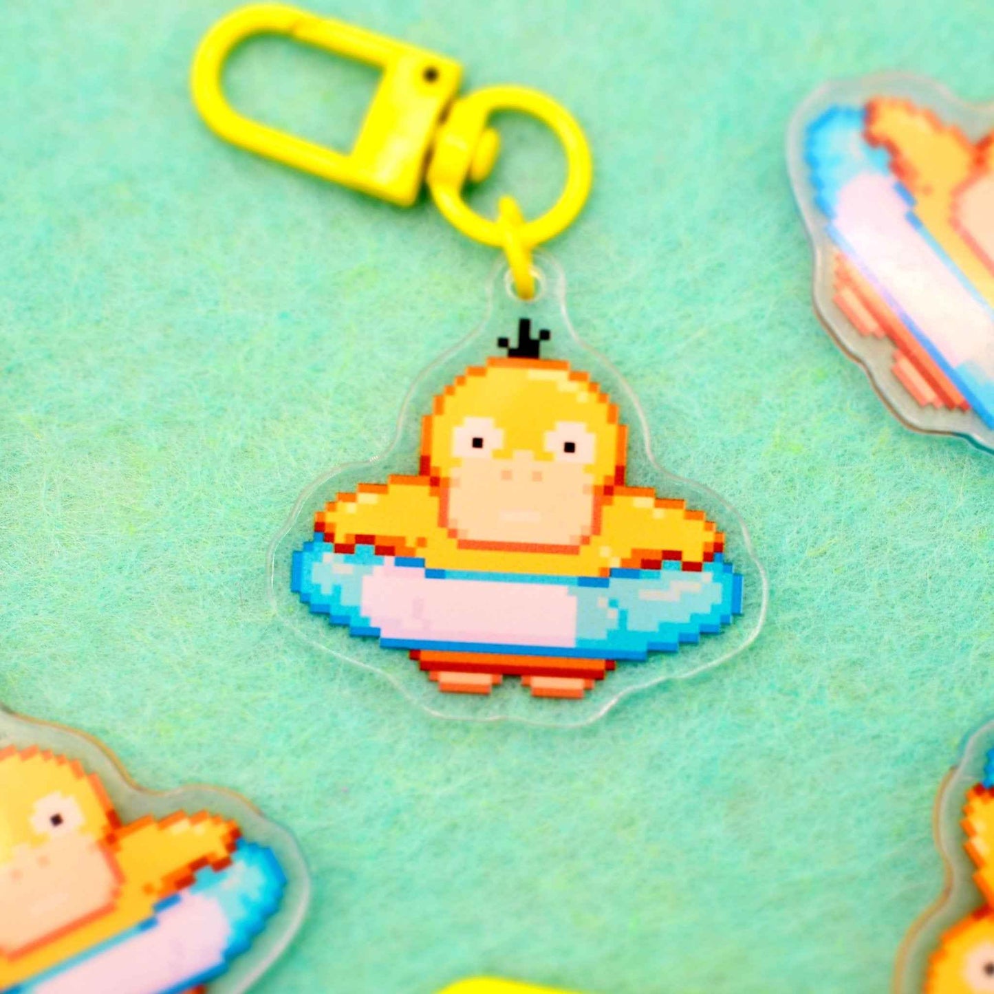 Floatie Psyduck - Pixel Pokemon Keychain - Calamori Designs