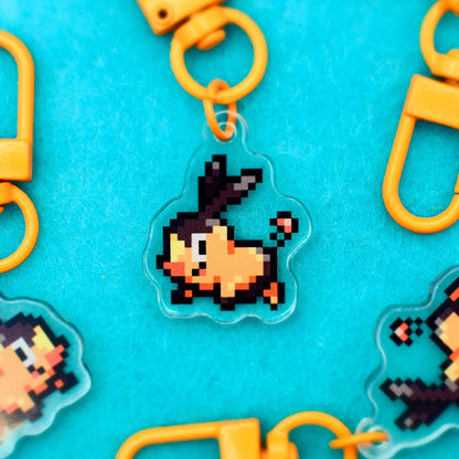 Tepig - Pixel Pokemon Keychain - Calamori Designs