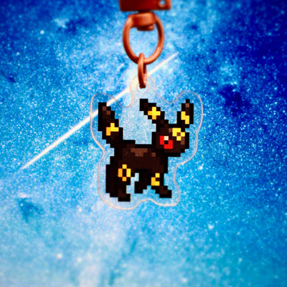 Umbreon - Pixel Pokemon Keychain - Calamori Designs