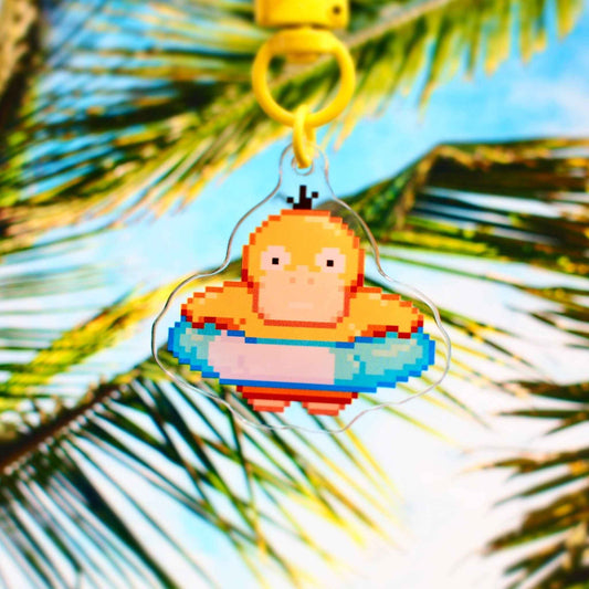 Floatie Psyduck - Pixel Pokemon Keychain - Calamori Designs