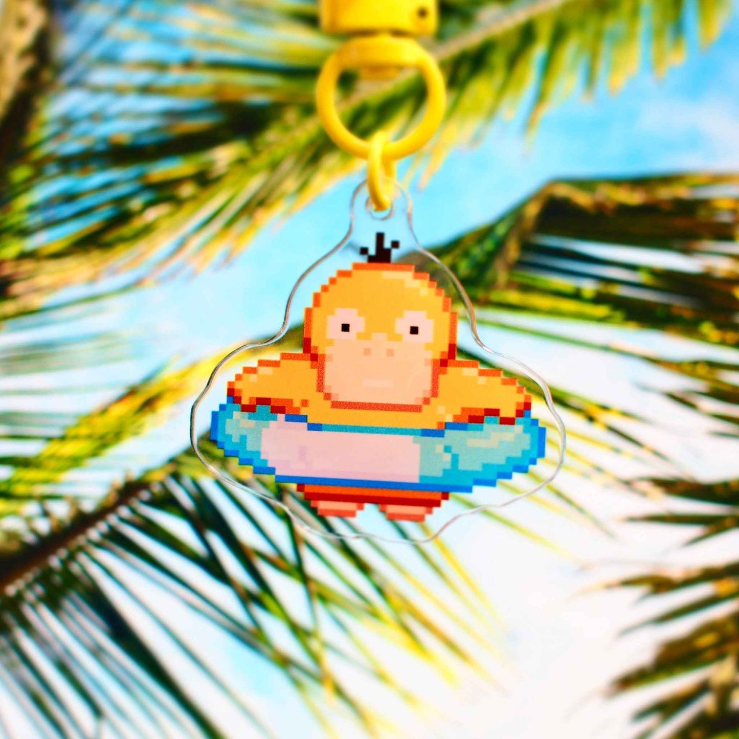 Floatie Psyduck - Pixel Pokemon Keychain - Calamori Designs