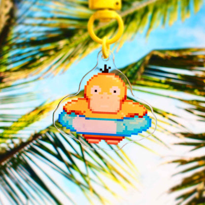 Floatie Psyduck - Pixel Pokemon Keychain - Calamori Designs