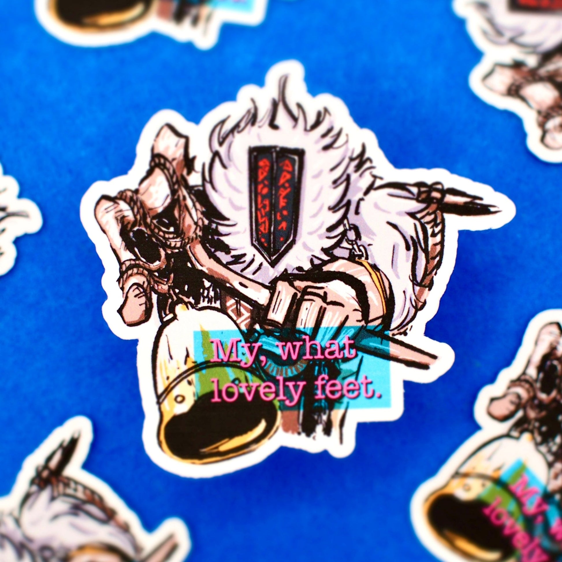 "My, what lovely feet." Monoco - Clair Obscur: Expedition 33 Sticker - Calamori Designs