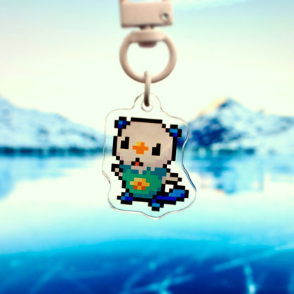 Oshawott - Pixel Pokemon Keychain - Calamori Designs