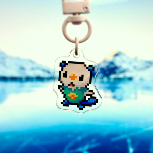 Oshawott - Pixel Pokemon Keychain - Calamori Designs