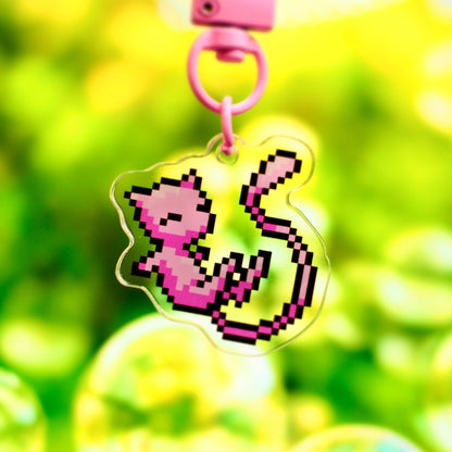 Mew - Pixel Pokemon Keychain - Calamori Designs