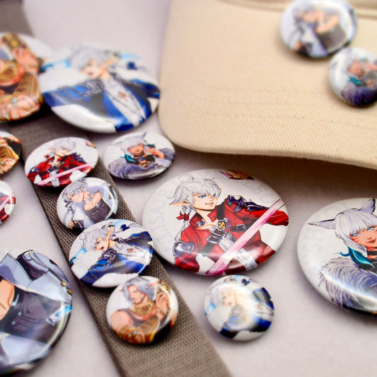 FFXIV Scions Button Pins (3 sizes) - Calamori Designs