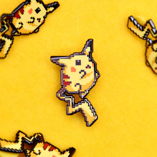 Chonkychu - Pixel Pokemon Enamel Pin - Calamori Designs