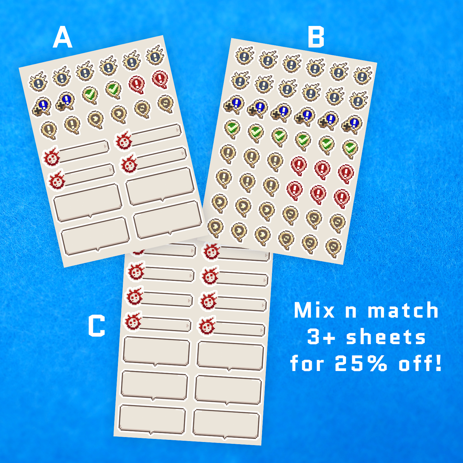 Quest Markers & Banners - Final Fantasy XIV Sticker Sheets - Calamori Designs