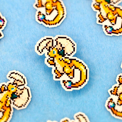 Pixel Mega Dragonite Mini Sticker - Calamori Designs