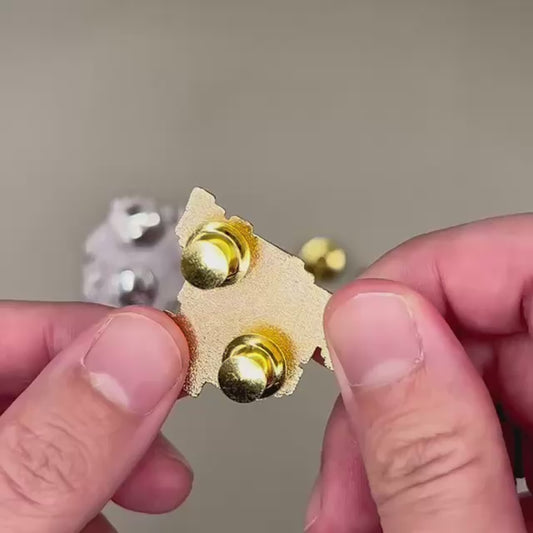 Thumbnail for video instructions on how to use enamel pin locking back clasps