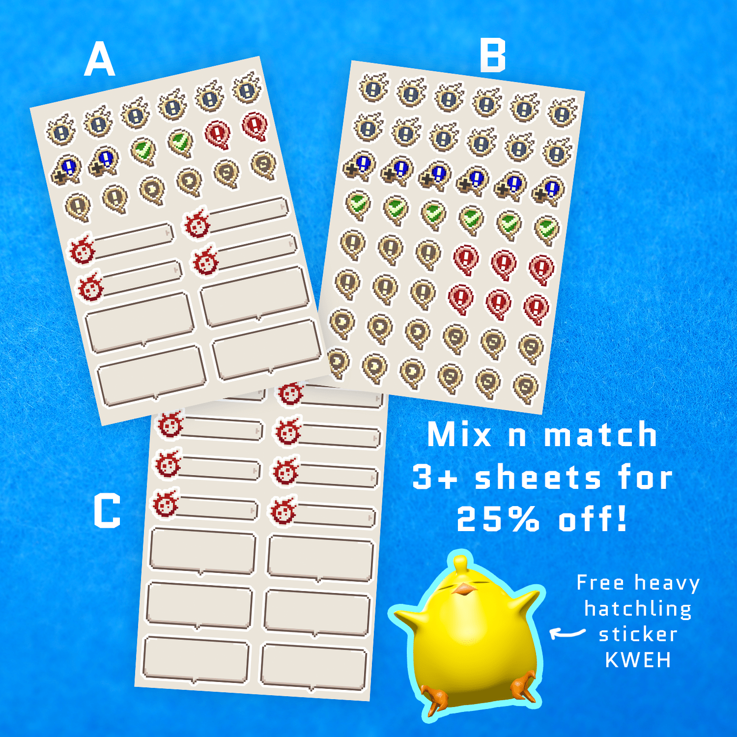 Quest Markers & Banners - Final Fantasy XIV Sticker Sheets - Calamori Designs