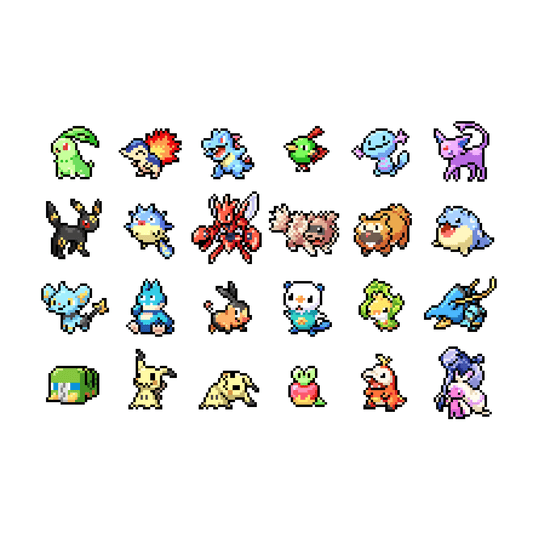 #152+ Pixel Pokemon Mini Stickers - Calamori Designs