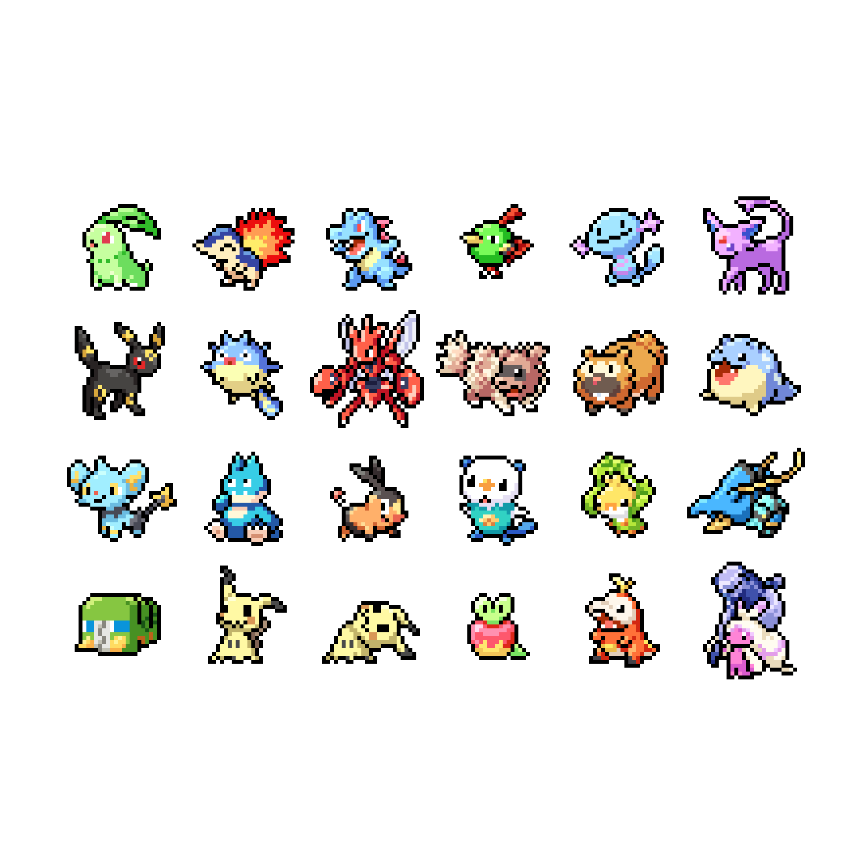 #152+ Pixel Pokemon Mini Stickers - Calamori Designs